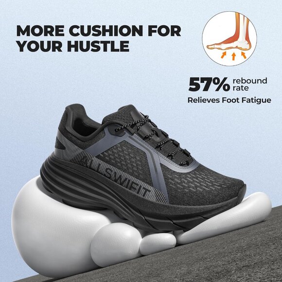 Women's Breathable Light Running Shoes Non-Slip Cushioned Gym Sneakers - Picture 2 of 8